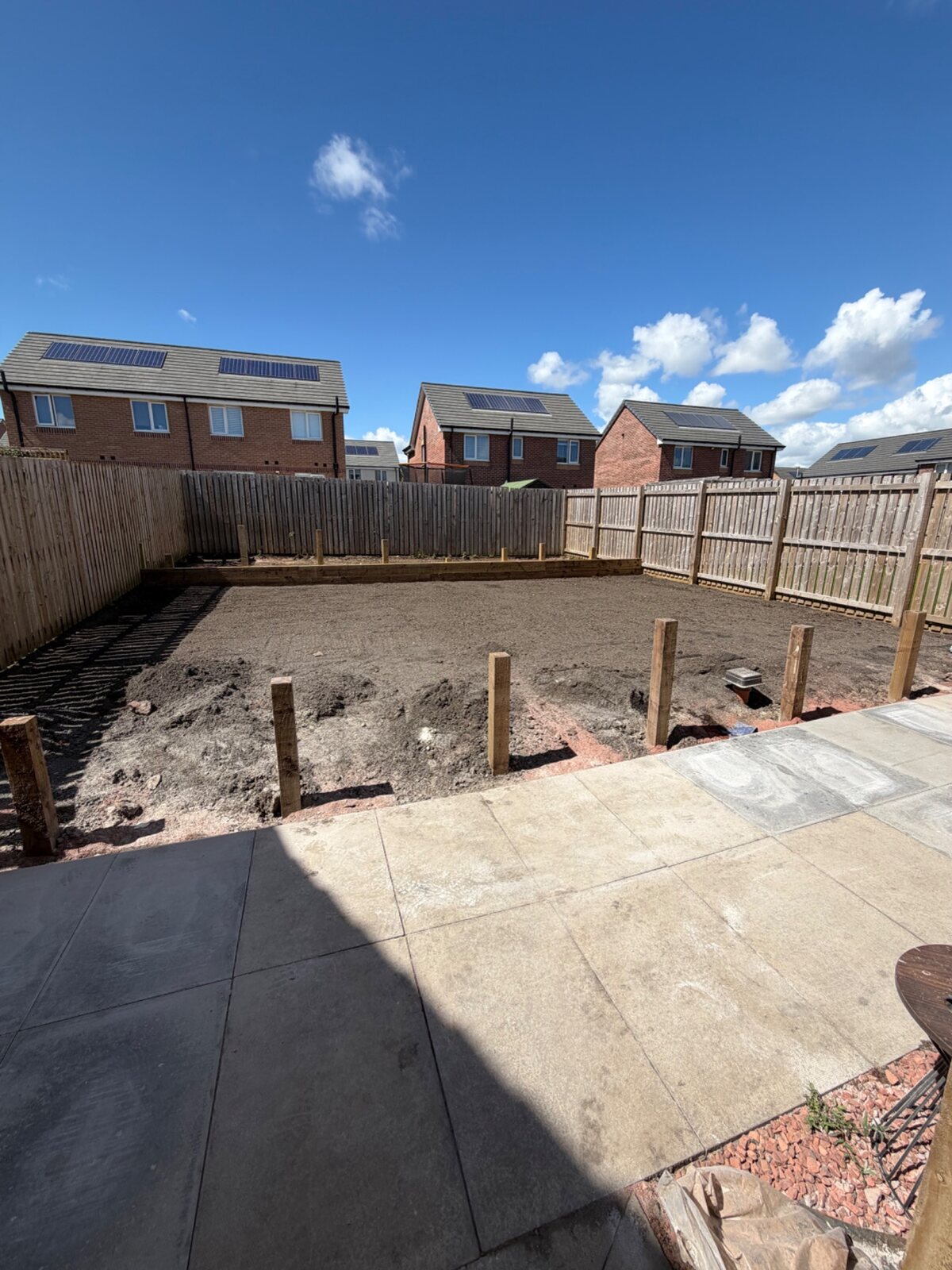 Ground prepared for turf